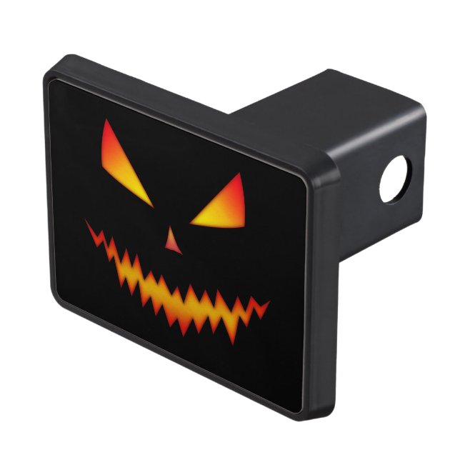 Cool and scary Jack O'Lantern face Halloween Hitch Cover (Top Right)