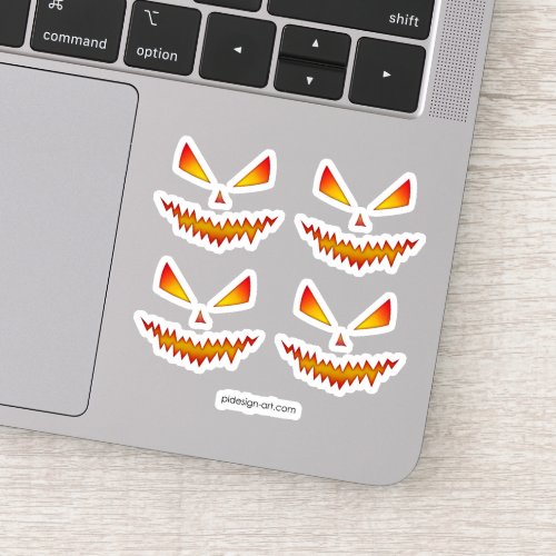 Cool and scary Jack OLantern face Halloween Sticker