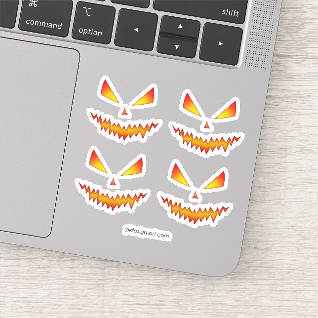 Cool and scary Jack O'Lantern face Halloween Sticker (Detail)