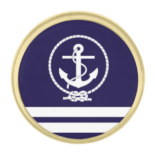 Cool and Stylish Nautical Theme Gold Finish Lapel Pin