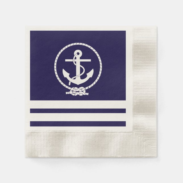 Cool and Stylish Nautical Theme Paper Napkins (Front)