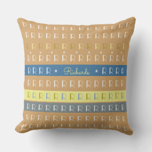 cool and stylish typography patio pillow with name