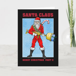 Cool and Tough Santa Claus Holiday Card