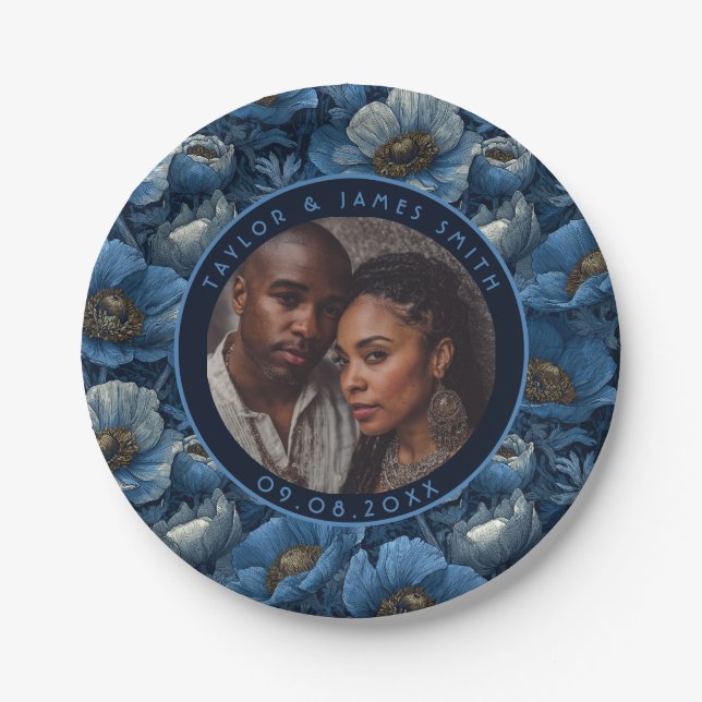 Cool Anemones Plates For Rehearsal Dinner Party (Front)