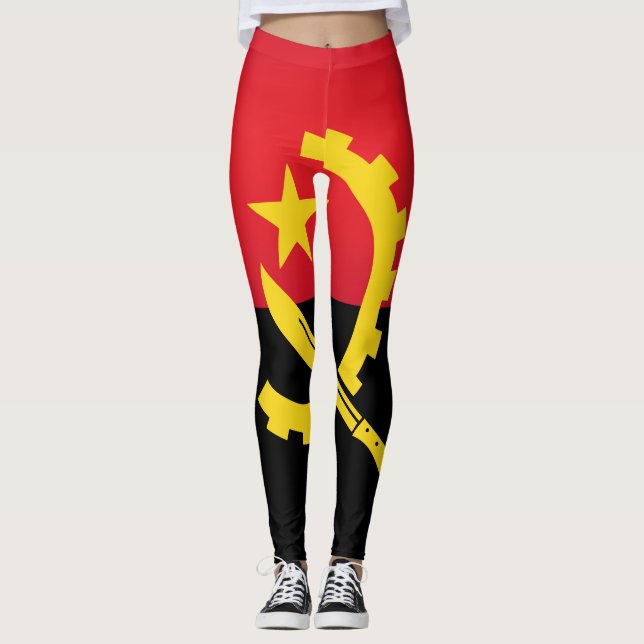 Cool Angola Flag Fashion Leggings (Front)