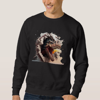 Cool angry dinosaur Tyrannosaurus Rex  4 Sweatshirt