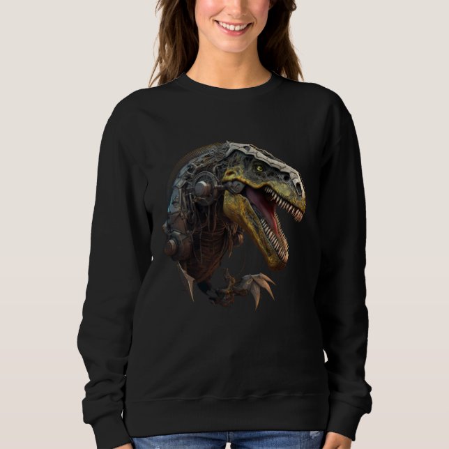 Cool angry dinosaur Tyrannosaurus Rex Sweatshirt (Front)