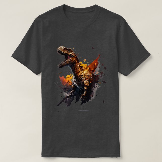 Cool angry dinosaur wild raptor   1  T-Shirt (Design Front)