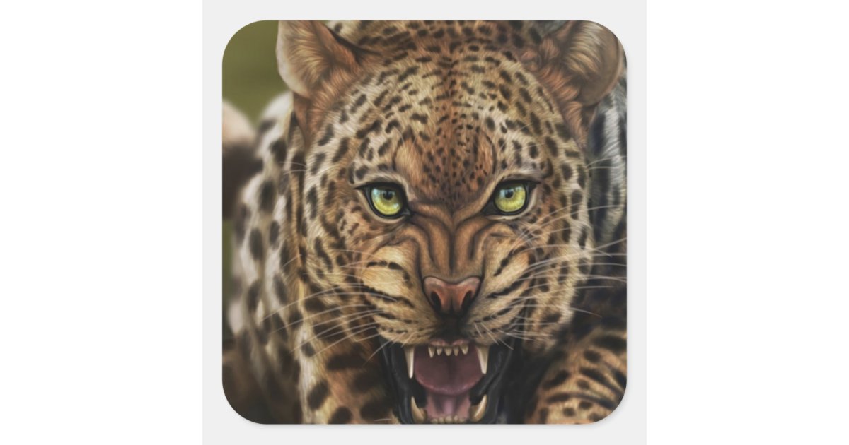 cool angry leopard stickers | Zazzle