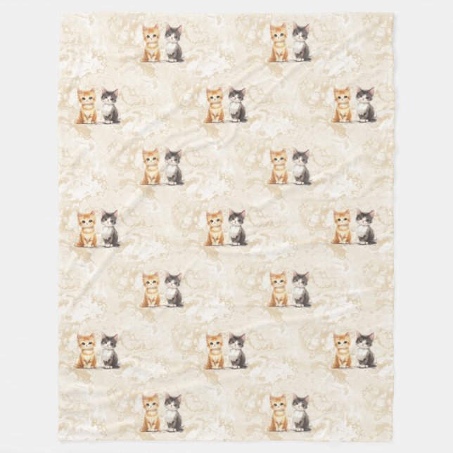Cool Animal Pattern - Cute Cats 5 Fleece Blanket (Front)