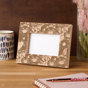 Cool Animal Pattern - Cute Cats 8 Engraved Frames