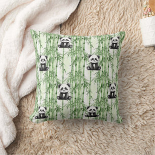 Cool Animal Pattern - Cute Panda 1  Throw Pillow