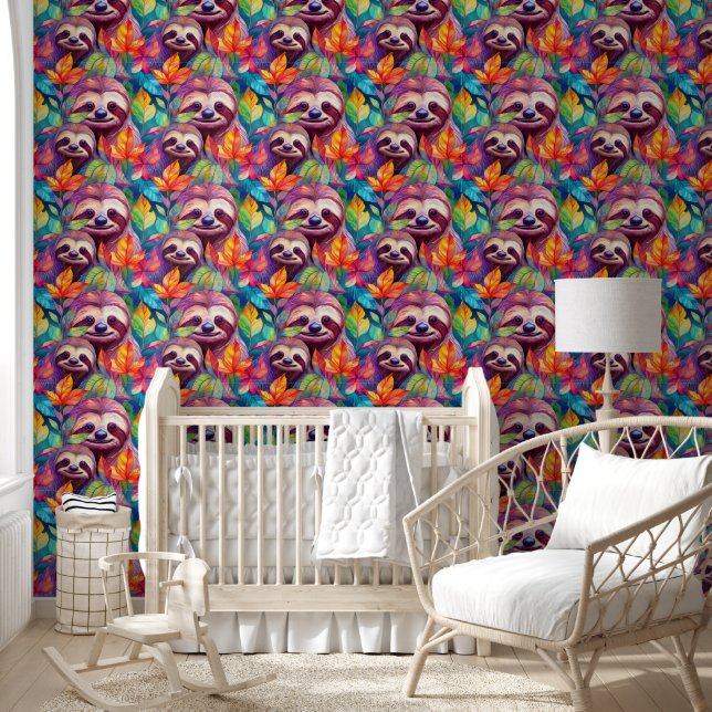 Cool Animal Pattern - Cute Sloth 1 Wallpaper (Kids)