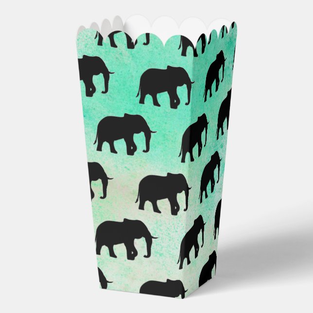 Cool Animal Pattern - Elephant 5a Favor Boxes (Back)