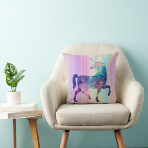 Cool Animal Pattern - Stands Alone Unicorn 2 Throw Pillow