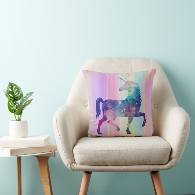 Cool Animal Pattern - Stands Alone Unicorn 2 Throw Pillow (Chair)
