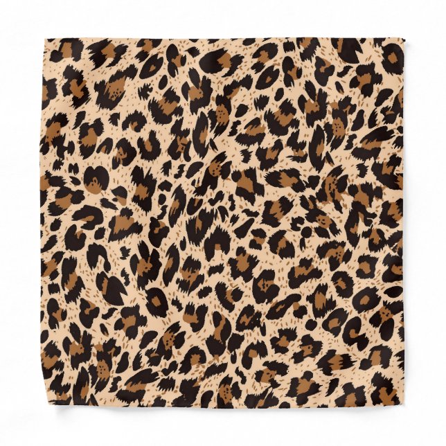 Cool Animal Print Brown Bandana (Front)