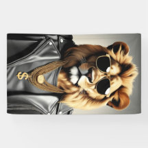 Cool Animal With Sunglasses And A Leather Jacket