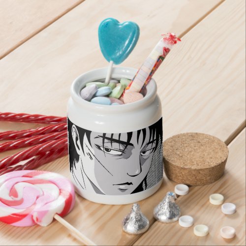 Cool anime boy face design candy jar