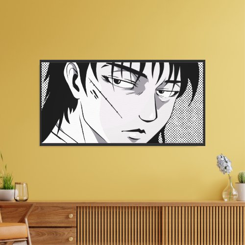 Cool anime boy face design canvas print