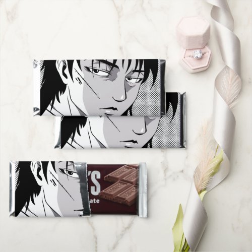 Cool anime boy face design  hershey bar favors