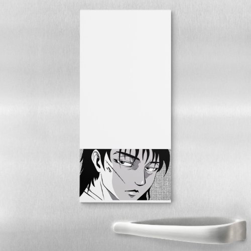 Cool anime boy face design magnetic notepad