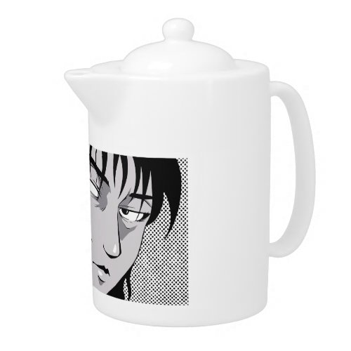Cool anime boy face design teapot
