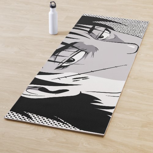Cool anime boy face design yoga mat