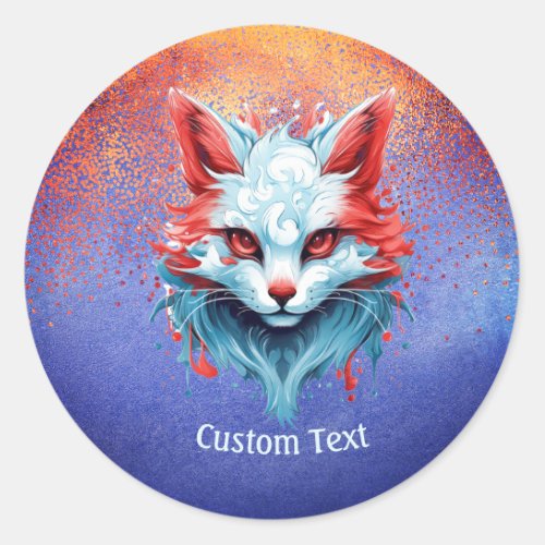 Cool Anime Magical Cat Personalized  Classic Round Sticker