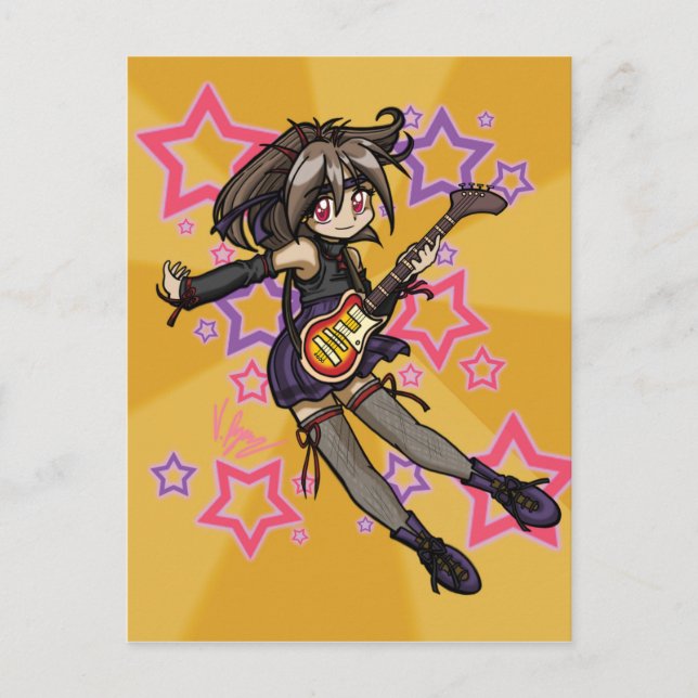 Cool Anime Manga Eyes Graphics Art Kids Postcard (Front)