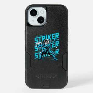 Cool Anime Striker Cat Gift for Soccer & Japan Fan iPhone 15 Case