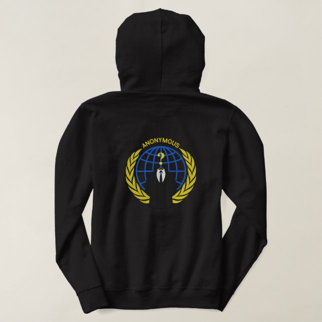 Cool Anonymous Logo Symbol Large embroidery Embroidered Hoodie (Design Back)