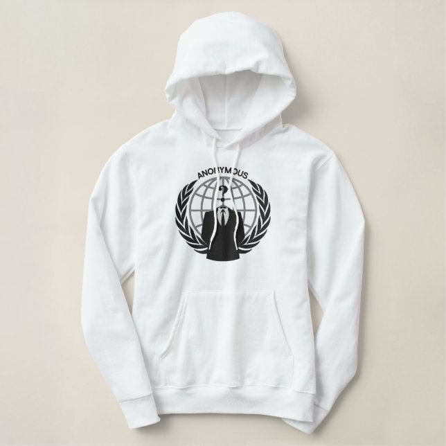 Cool Anonymous Logo Symbol Large embroidery Embroidered Hoodie (Design Front)