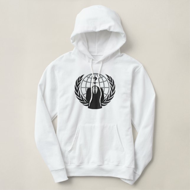 Cool Anonymous Logo Symbol Large embroidery Embroidered Hoodie (Design Front)