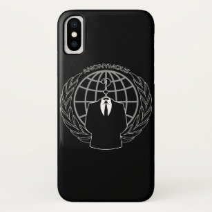 Cool Anonymous Logotype on Solid Black iPhone XS Case