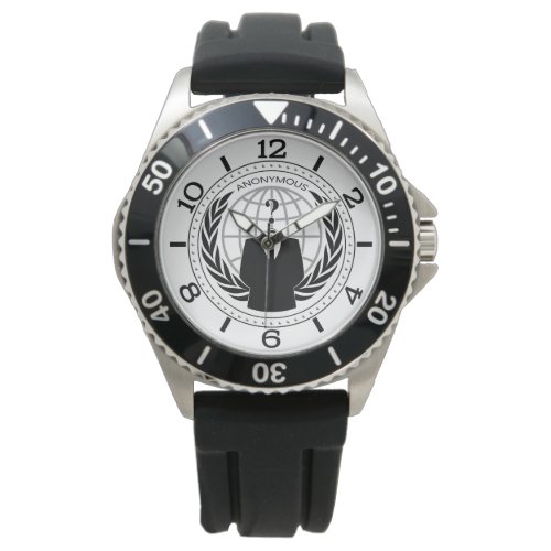 Cool Anonymous Logotype on White Dial Watch