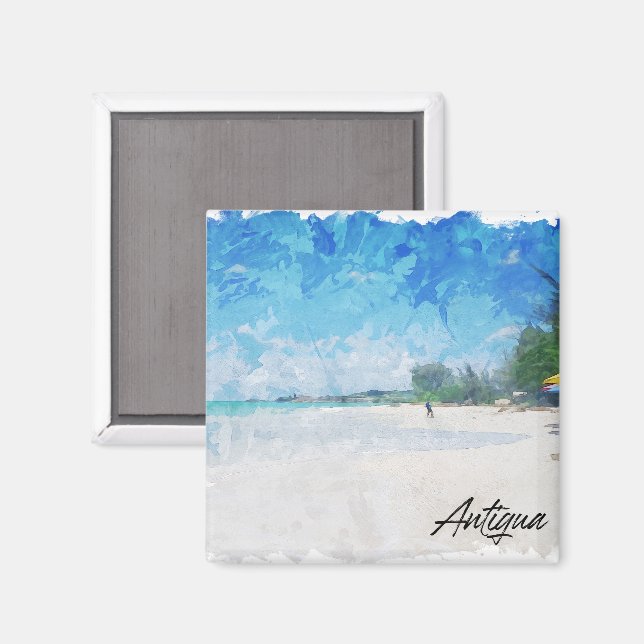 Cool Antigua Caribbean Island Panorama View Magnet (Front/Back)