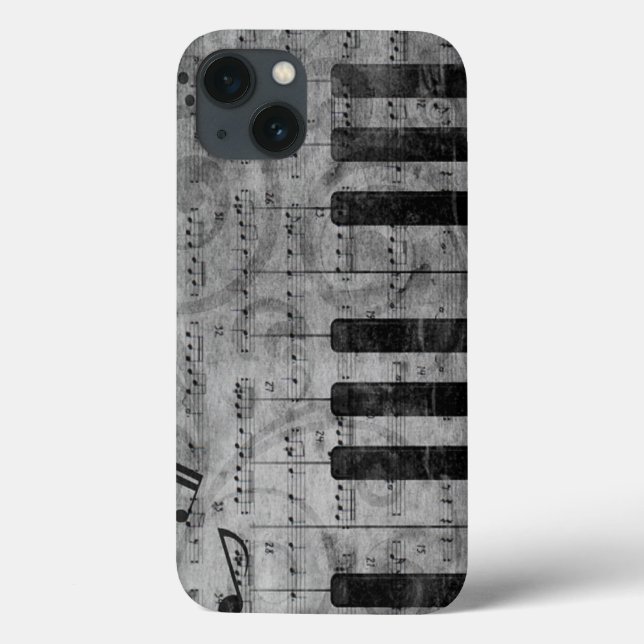 Cool antique grunge effect piano music notes Case-Mate iPhone case (Back)