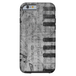 Cool antique grunge effect piano music notes tough iPhone 6 case