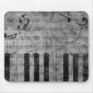 Cool antique grunge effect piano music notes mouse pad