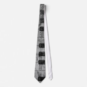 Cool antique grunge effect piano music notes tie