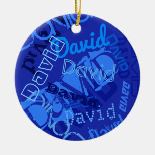 Cool Any Name Collage Ceramic Ornament