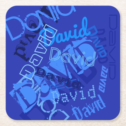 Cool Any Name Collage Square Paper Coaster
