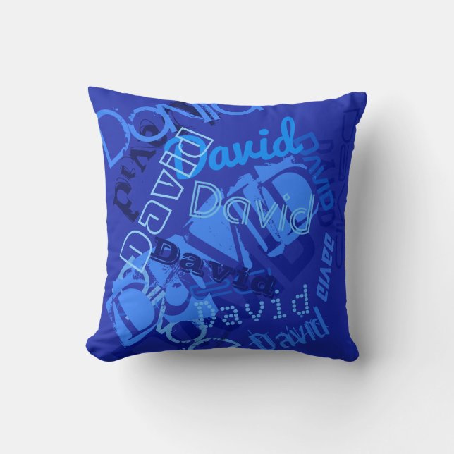 Cool Any Name Collage Throw Pillow (Front)