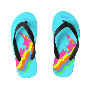 Cool Aotearoa New Zealand Fluorescent Jandals  Fli Kid's Flip Flops