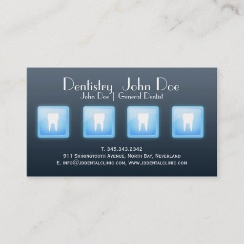 Cool app white teeth bubble dental business card