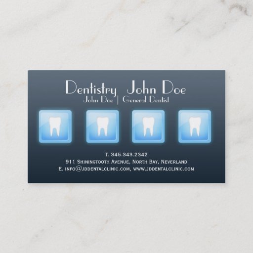 Customizable Cool app white teeth bubble dental business card