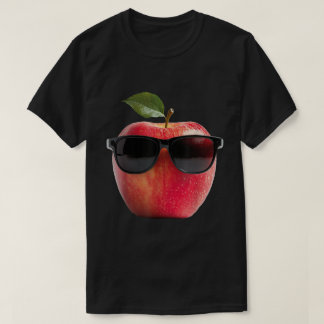 Cool Apple With Sunglasses Graphic T-Shirt