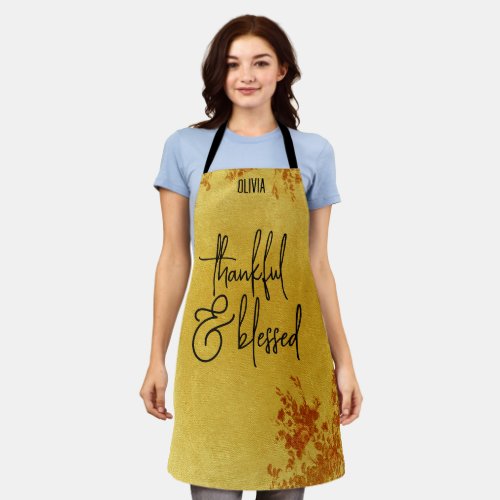 Cool ApronsPersonalized Custom Thankful  Blessed Apron