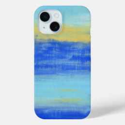 Cool Aqua Blue Turquiose Nautical Abstract iPhone 15 Case